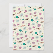 かわいいピックボールパーティー50位誕生日招待状 招待状 (裏面)