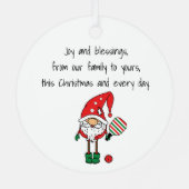 かわいいピックボールメリークリスマスメタルオーナメント メタルオーナメント (裏面)