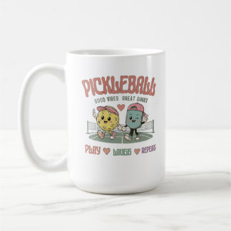 かわいいピックルボールマグカップ | プレイメリーと繰り返す コーヒーマグカップ
