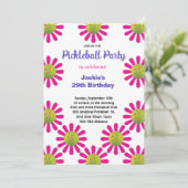 かわいいピックルボール ハッピーバースデー + 出席確認招待状 招待状 (スタンド正面)