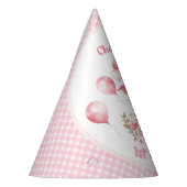 かわいいピッグピンクファームガール1st誕生日パーティー帽子 パーティーハット (左)