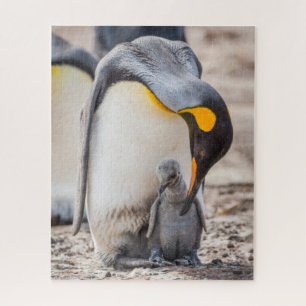 かわいいピッティングペンギンと雛 ジグソーパズル
