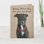かわいいピットブルから父の日が幸せ カード (正面)