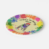 かわいいピットブルドッグおもしろいスプラッシュアートパーティー    ペーパープレート (アングル)