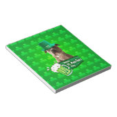 かわいいピットブルドッグハットセントパトリックの日クローバー ノートパッド (アングル)