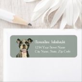 かわいいピットブルドッグパピーアイズ差出人住所 ラベル (インサイチュ)