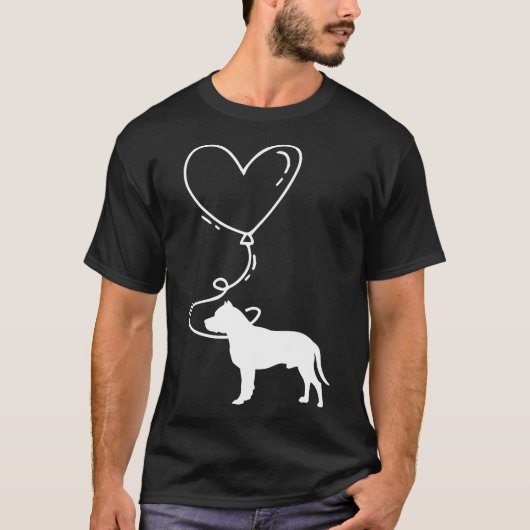 かわいいピットブルハートの犬 Tシャツ (正面)