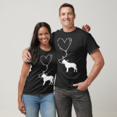 かわいいピットブルハートの犬 Tシャツ (ユニセックス)