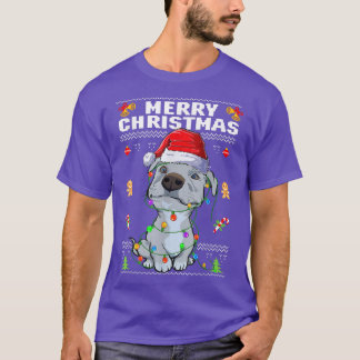 かわいいピットブルパピースメリークリスマス醜いセーターP Tシャツ