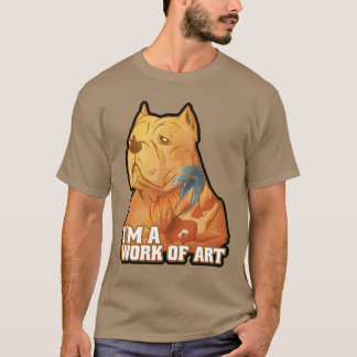 かわいいピットブル犬の動物アート作品素晴らしい動物g tシャツ