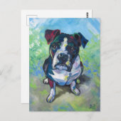かわいいピットブル絵を描ズ ポストカード (正面/裏面)