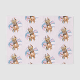 かわいいピット・ブルテリア犬のイラストレーションパターン 薄葉紙