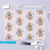 かわいいピット・ブルテリア犬のイラストレーションパターン 薄葉紙 (クラフト)