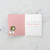かわいいピナラマ赤ちゃんシャワーサンキューカード カード (内部)