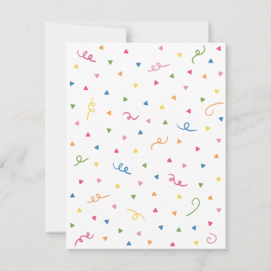 かわいいピニャータの紙吹雪のHolaのフェスタのベビーシャワー 招待状 (裏面)