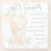 かわいいピムズカップカクテルレシピ ガラスコースター (裏面)