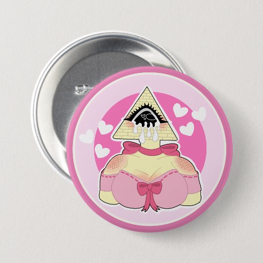 かわいいピラミッドキャラクター涙ボタン 缶バッジ (正面&裏面)