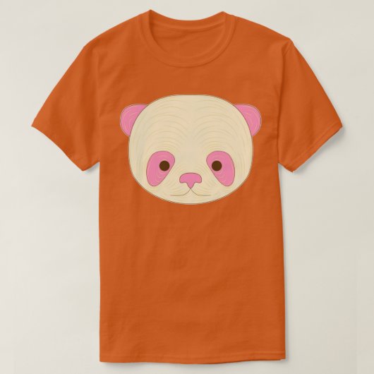 かわいいピンキーパンダ顔 Tシャツ (デザイン正面)