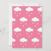 かわいいピンクいくつかのバニーとニンジン誕生日 招待状 (裏面)