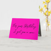 かわいいピンクおもしろいハンサム男性誕生日カード カード (黄色い花)