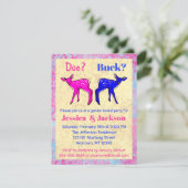 かわいいピンクおよび青の子鹿の性は明らかにします 招待状 (スタンド正面)