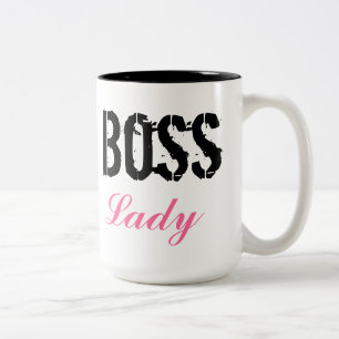 かわいいピンクおよび黒いボスの女性コーヒー・マグ ツートーンマグカップ
