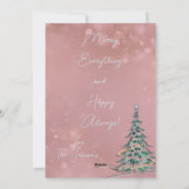 かわいいピンクお洒落のクリスマスカード シーズンカード (裏面)