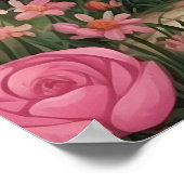 かわいいピンクお洒落の魔法のファンタジー城 ポスター (角)