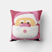かわいいピンクお洒落サンタクロースのクリスマス クッション (裏面)