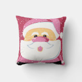 かわいいピンクお洒落サンタクロースのクリスマス クッション (正面)