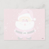 かわいいピンクお洒落サンタクロースのクリスマス シーズンポストカード (裏面)