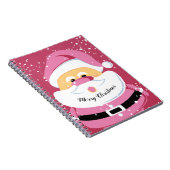 かわいいピンクお洒落サンタクロースのクリスマス ノートブック (右側)