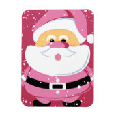 かわいいピンクお洒落サンタクロースのクリスマス マグネット (縦)