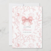 かわいいピンクお鹿と弓フローラ赤ちゃんガールシャワー 招待状 (裏面)