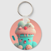 かわいいピンクかわいいアイスクリームノート キーホルダー (裏面)