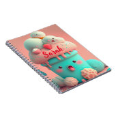 かわいいピンクかわいいアイスクリームノート ノートブック (右側)