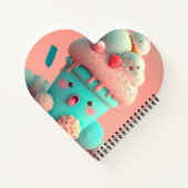 かわいいピンクかわいいアイスクリーム ノートブック (裏面)