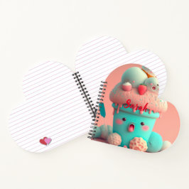 かわいいピンクかわいいアイスクリーム ノートブック