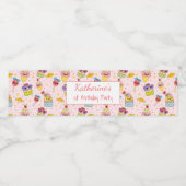 かわいいピンクかわいいスイーツハッピー1歳パーティー ペットボトルラベル (シングルラベル)