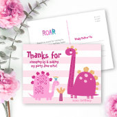 かわいいピンクかわいい女子誕生日ありがとう ポストカード