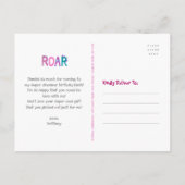 かわいいピンクかわいい女子誕生日ありがとう ポストカード (裏面)