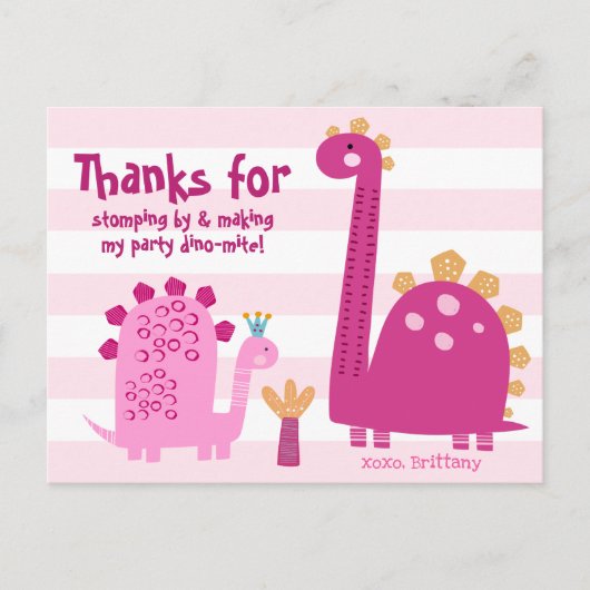 かわいいピンクかわいい女子誕生日ありがとう ポストカード (正面)