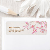 かわいいピンクさくらんぼフローラ自然 ラベル (インサイチュ)