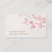 かわいいピンクさくらんぼフローラ自然 名刺 (正面)