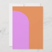 かわいいピンクとオレンジのレトロ写真婚約パーティ 招待状 (裏面)