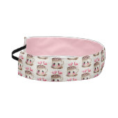 かわいいピンクとクリームの水色ホットココアパターン アスレチックヘッドバンド (左)