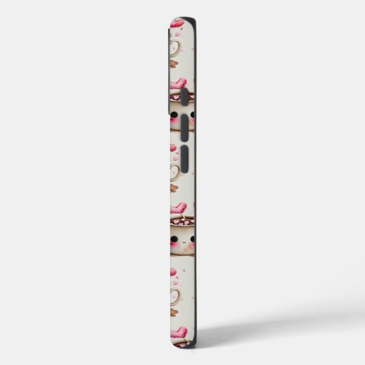 かわいいピンクとクリームの水色ホットココアラブ Case-Mate iPhoneケース (裏面 / 左)