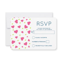 かわいいピンクとグリーンのハート柄