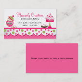 かわいいピンクとグリーンのベーカリー名刺 名刺 (正面/裏面)