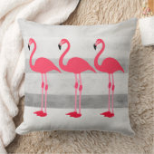 かわいいピンクとグレーのフラミンゴデザイン枕 クッション (ブランケット)